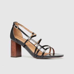 PAiGE Black Croc Emboss High Heels